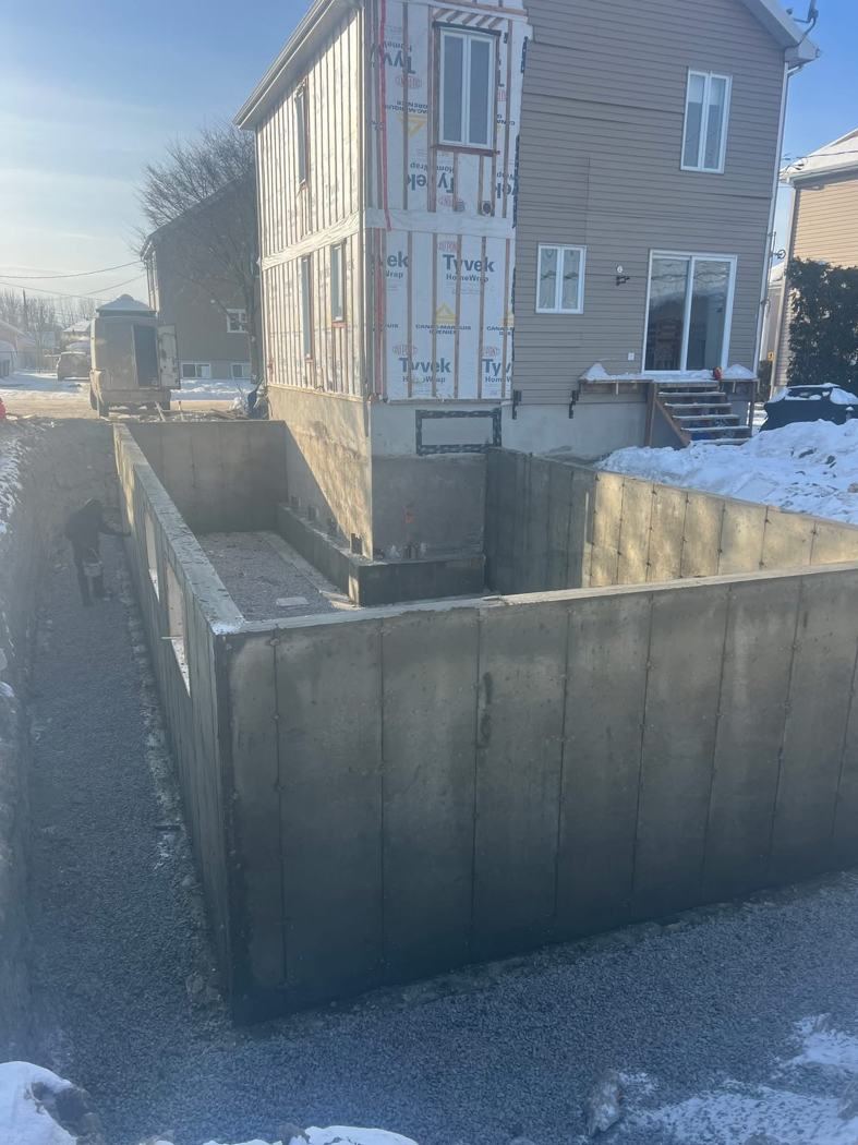 Fondations - réalisation Excavation Coffrage LB